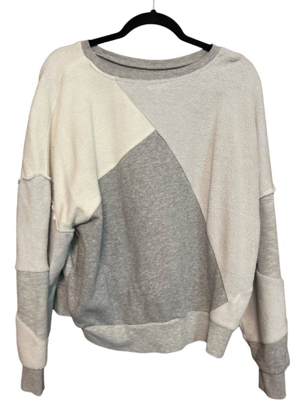 Boutique Gray and White Crewneck Sweatshirt